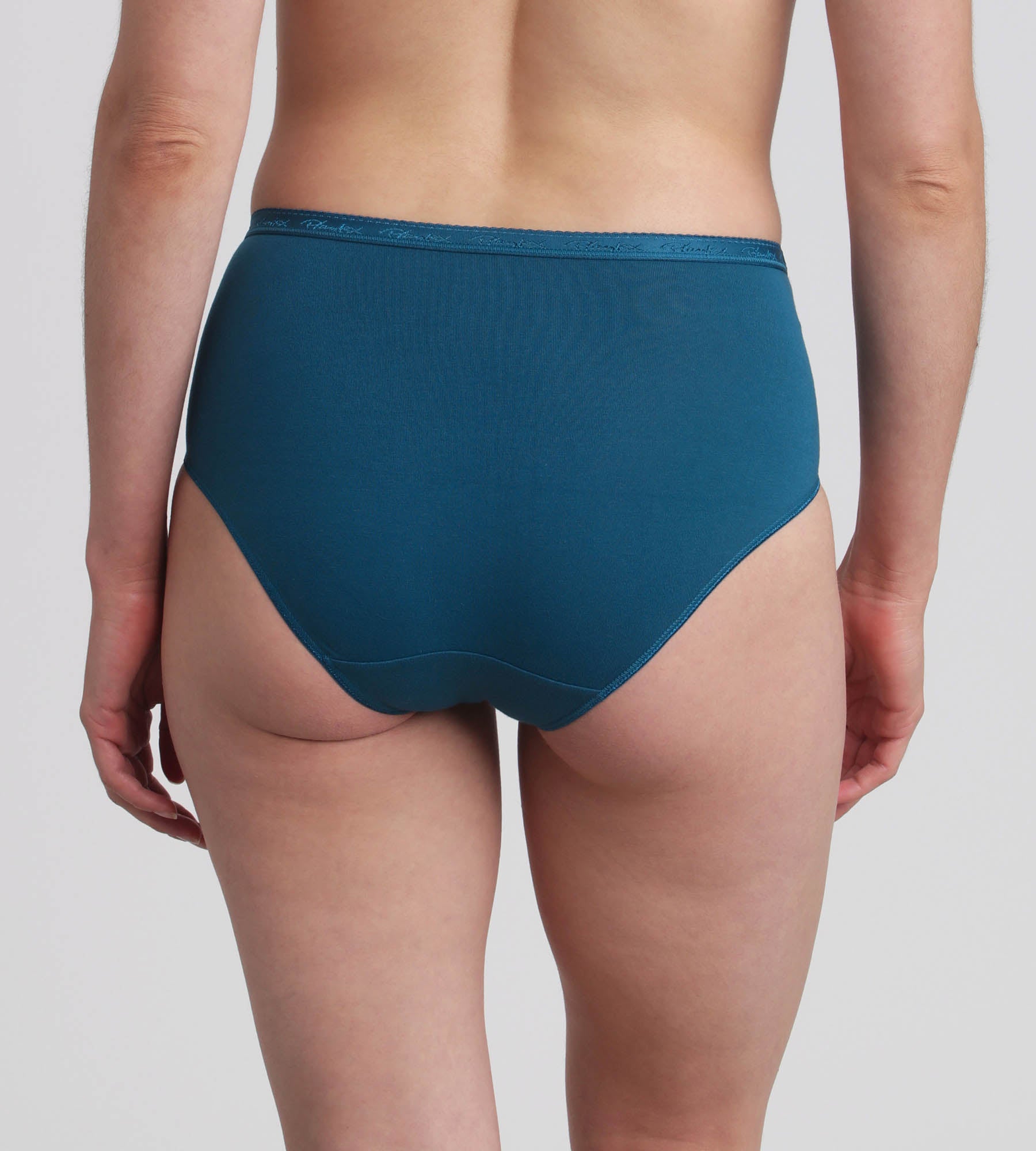 Playtex® Lot de 3 culottes taille midi rouge carmin, imprimé bleu et vert pin Coton Bio