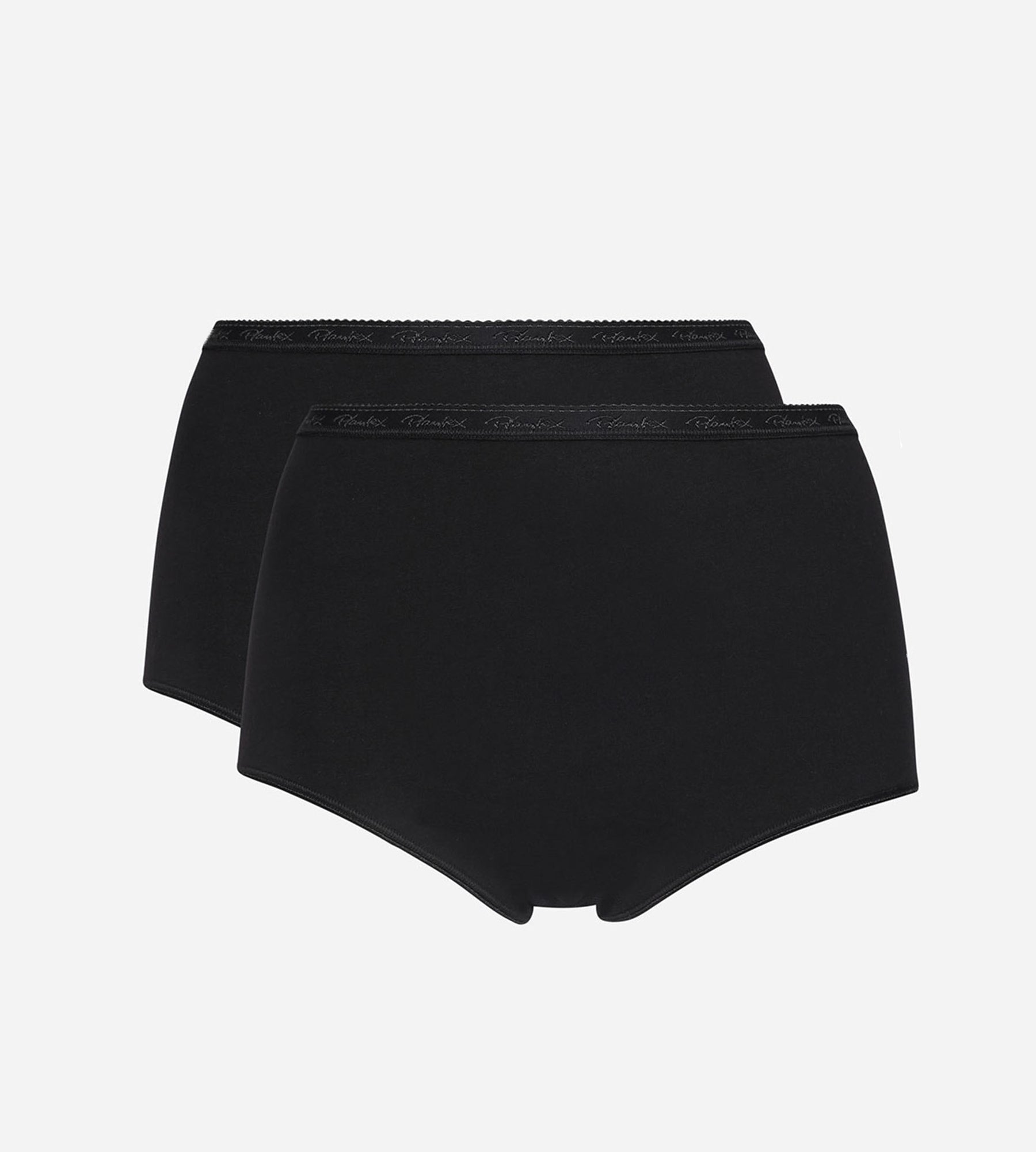 Playtex® Lot de 2 culottes taille haute noires Coton Bio