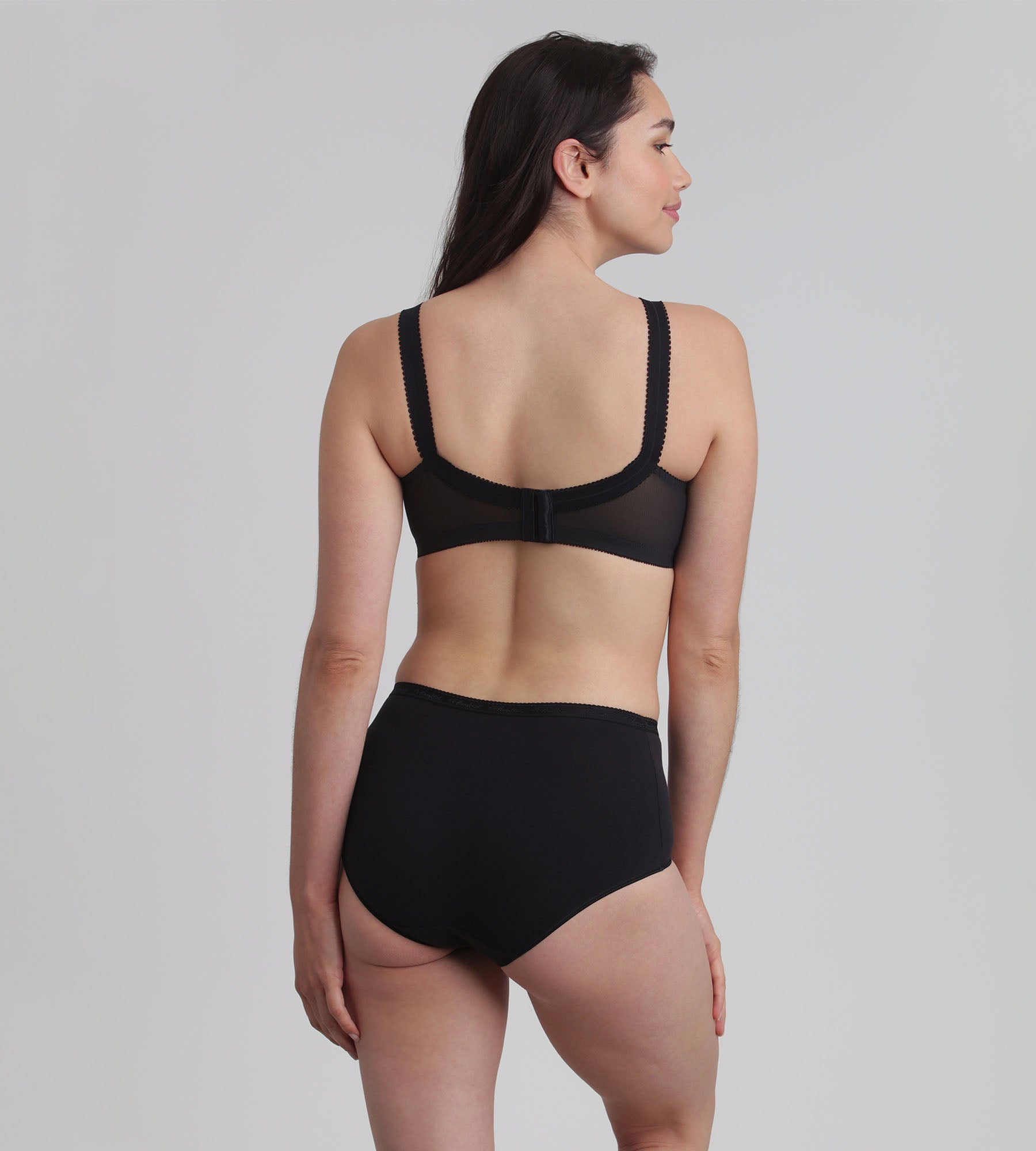 Playtex® Lot de 3 culottes taille haute noires Coton Bio