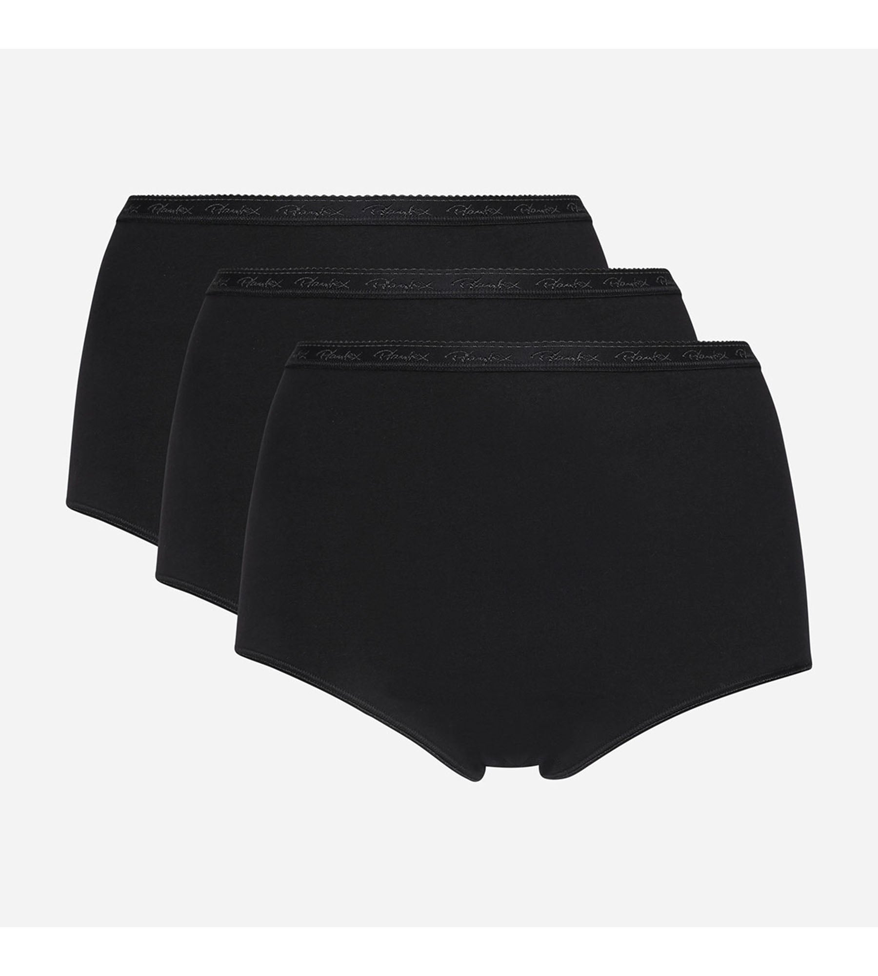 Playtex® Lot de 3 culottes taille haute noires Coton Bio