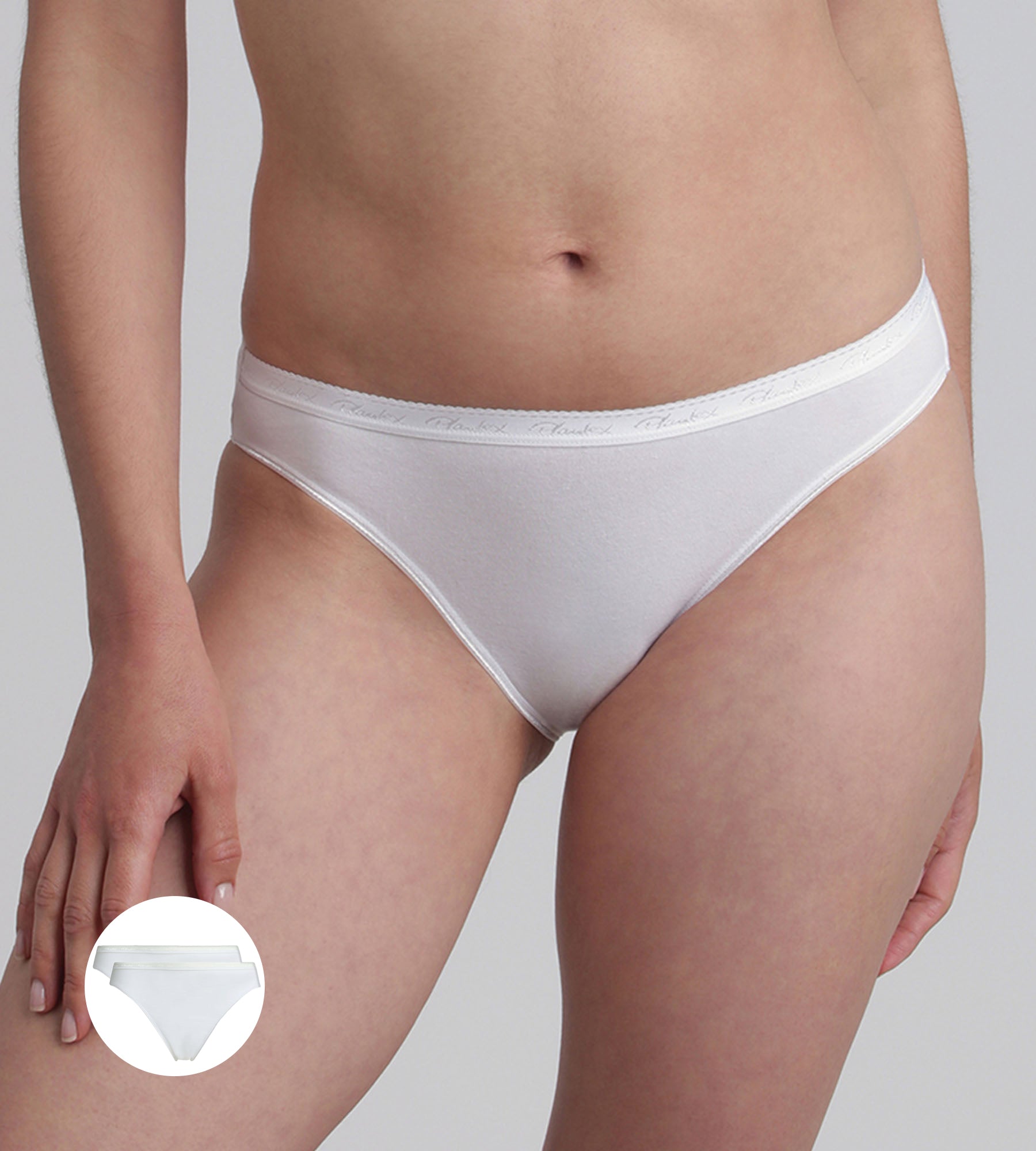 Playtex® Lot de 2 culottes échancrées blanches Coton Bio
