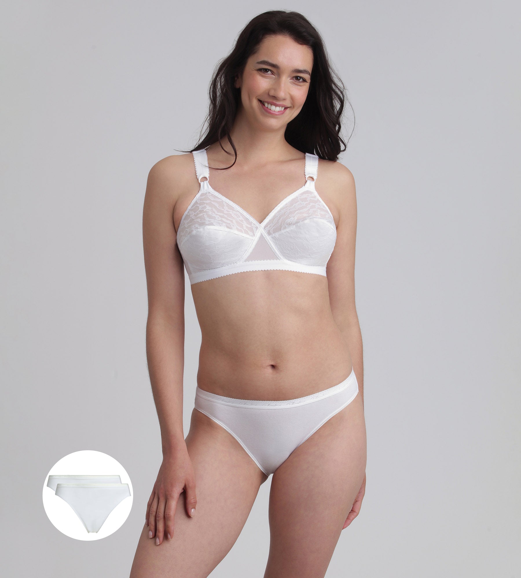 Playtex® Lot de 2 culottes échancrées blanches Coton Bio