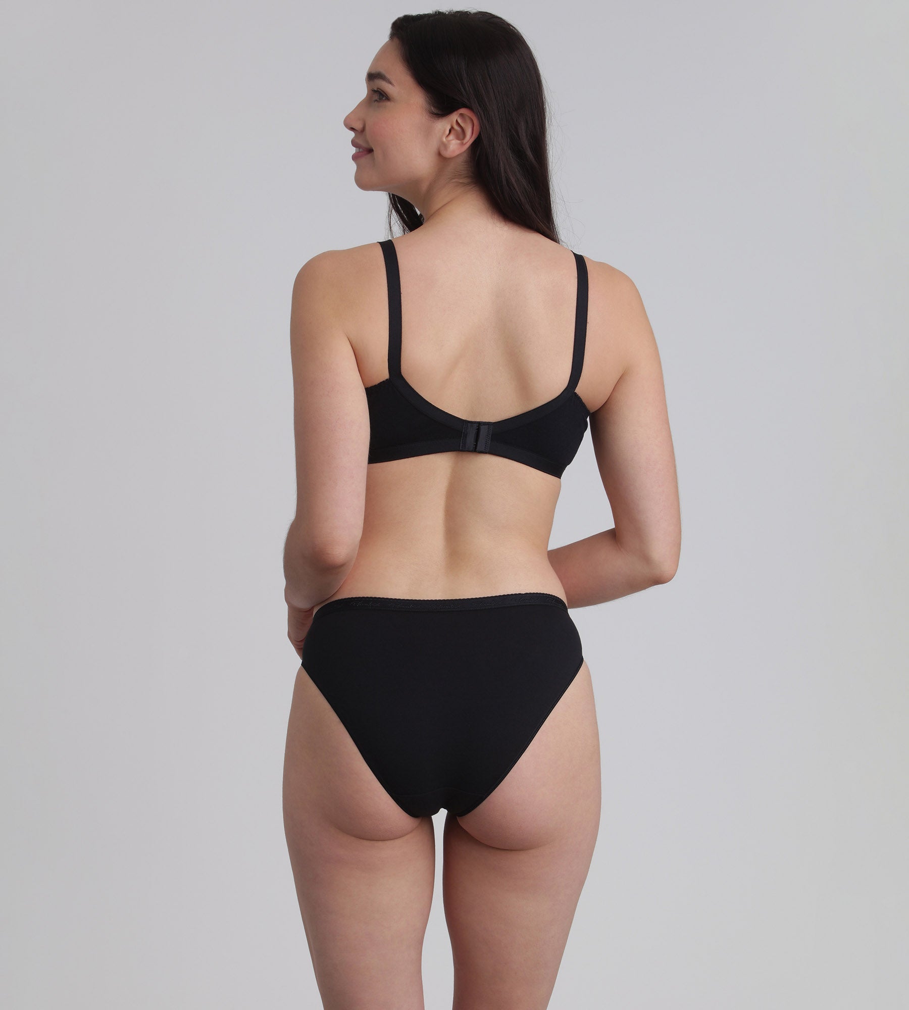 Playtex® Lot de 2 culottes échancrées noires Coton Bio