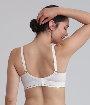Soutien-gorge blanc sans armatures Cœur Croisé Coton Bio