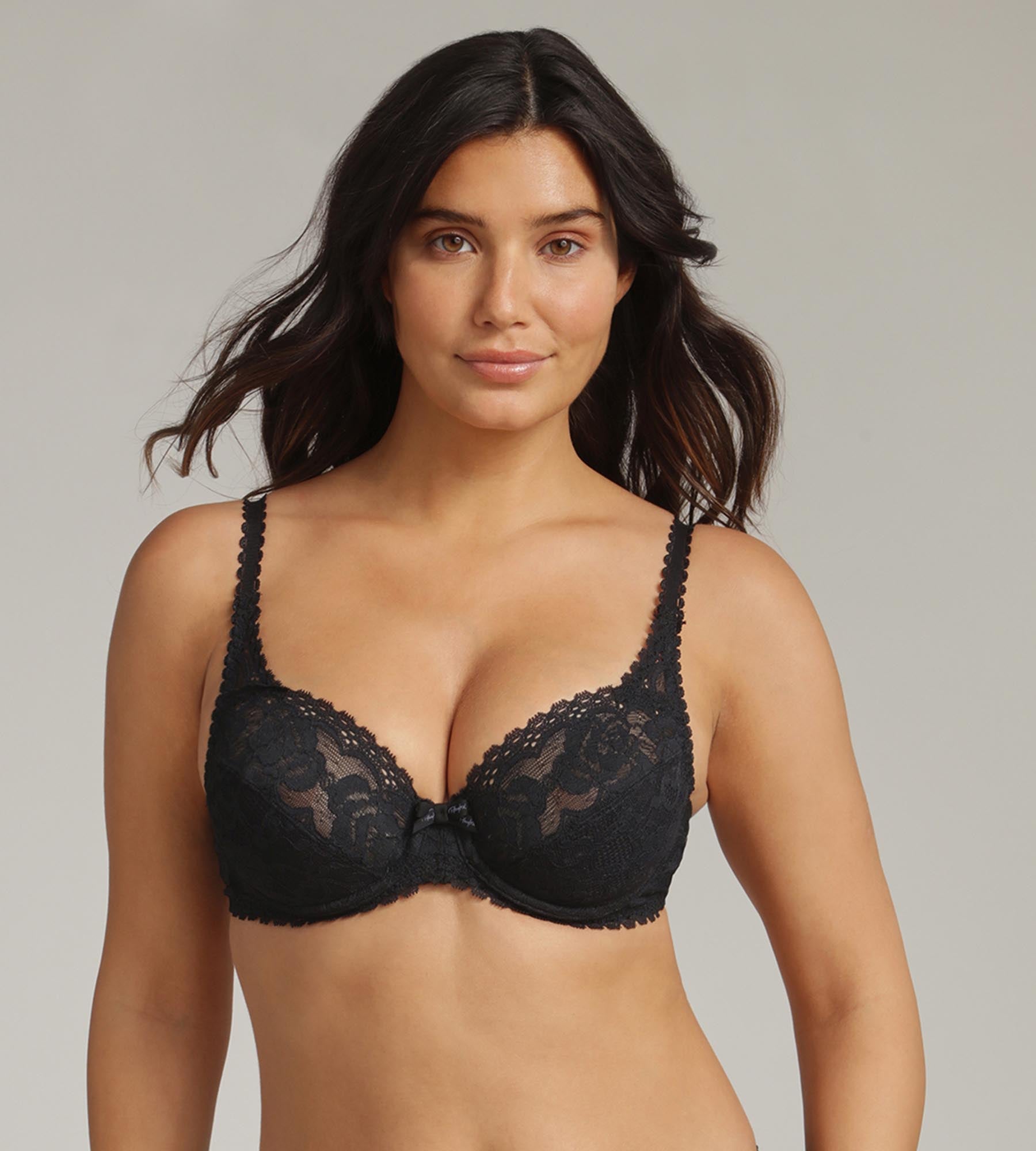 Playtex Soutien-Gorge Femme avec Armatures en Microfibre - Essential Elegance Broderie x1, Bleu Marin, 90B Playtex Soutien-Gorge Femme avec Armatures en Microfibre - Essential Elegance Broderie x1, Bleu Marin, 90B