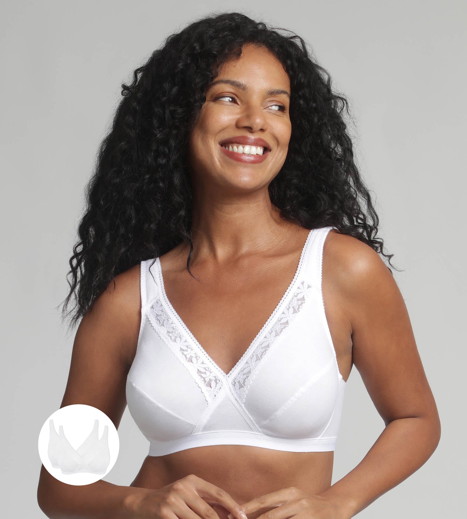 Playtex® Lot de 2 soutiens-gorge sans armatures blancs Coeur Croisé Coton