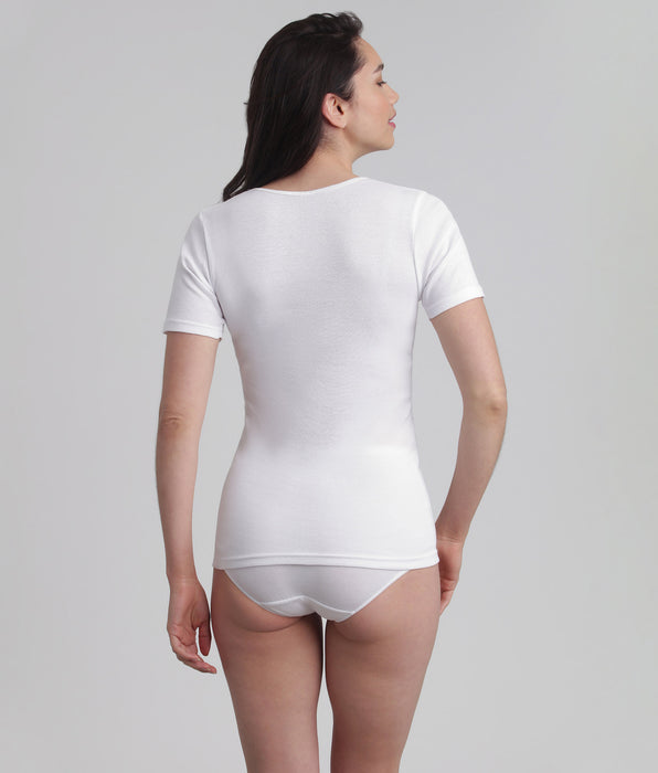 Playtex® T-shirt manches manches courtes blanc Cotton Feminine