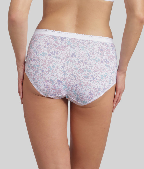 Playtex® Lot de 3 culottes bleu cobalt, blanc et imprimé fleuri pastel Cotton Stretch