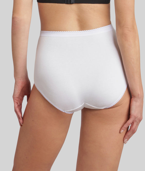 Playtex® Lot de 3 culottes taille haute bleu cobalt, blanc et imprimé fleuri pastel Cotton Stretch