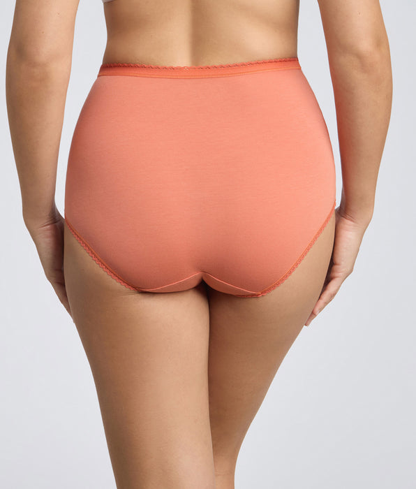 Playtex® Lot de 3 culottes taille haute orange, beige, imprimé fleuri Cotton Stretch