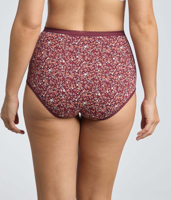 Playtex® Lot de 3 culottes taille haute violet, beige, imprimé fleuri Cotton Stretch
