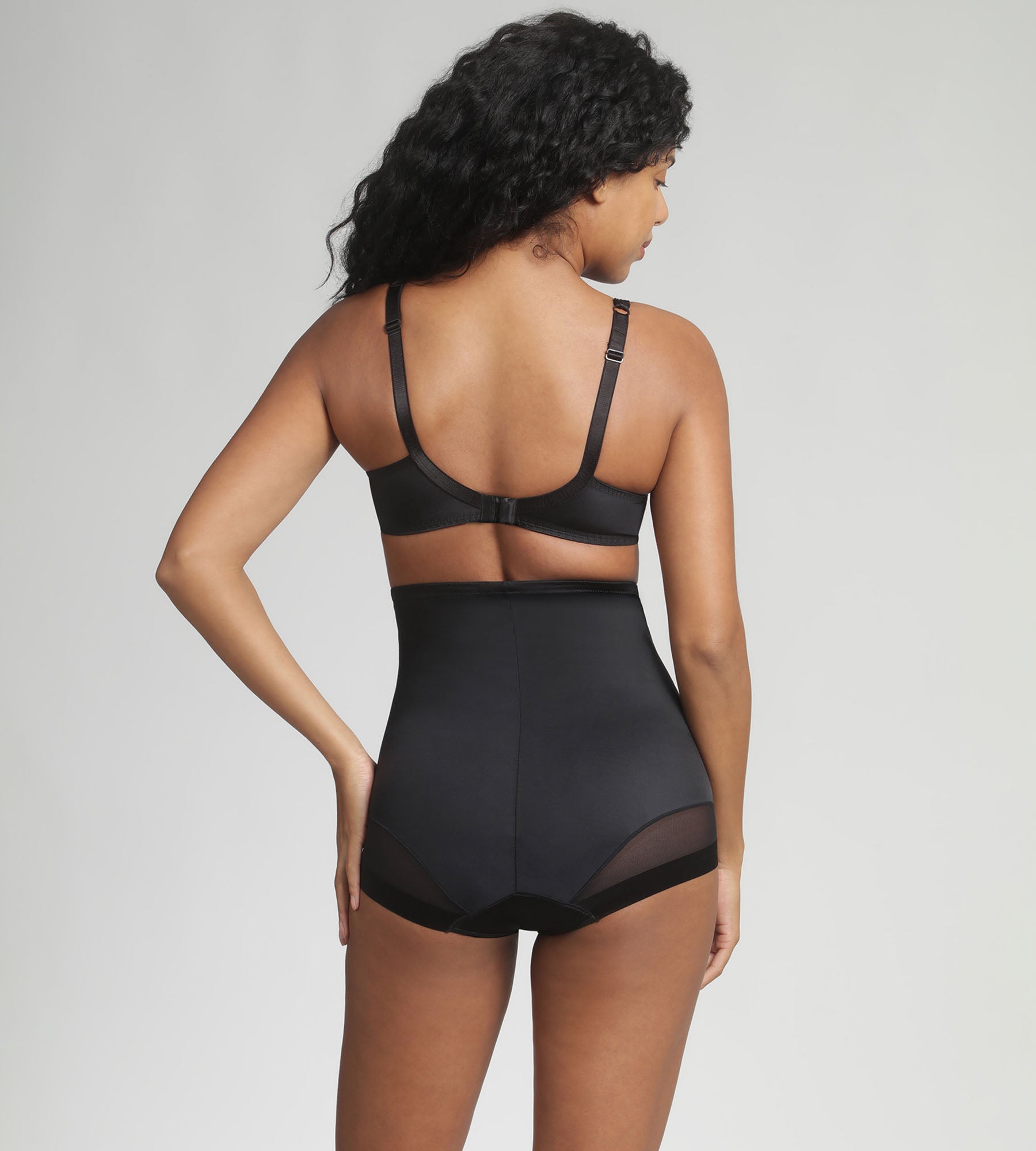 Swanky Pins Serre-Taille Femme Noir Large - Gaine Longue Vintage Avec Porte-Jarretelles Et Contrôle Ventre