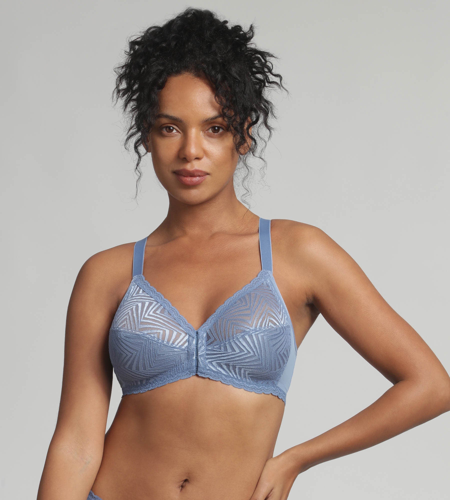 Soutien-gorge ouverture devant bleu océan sans armatures Ideal Posture