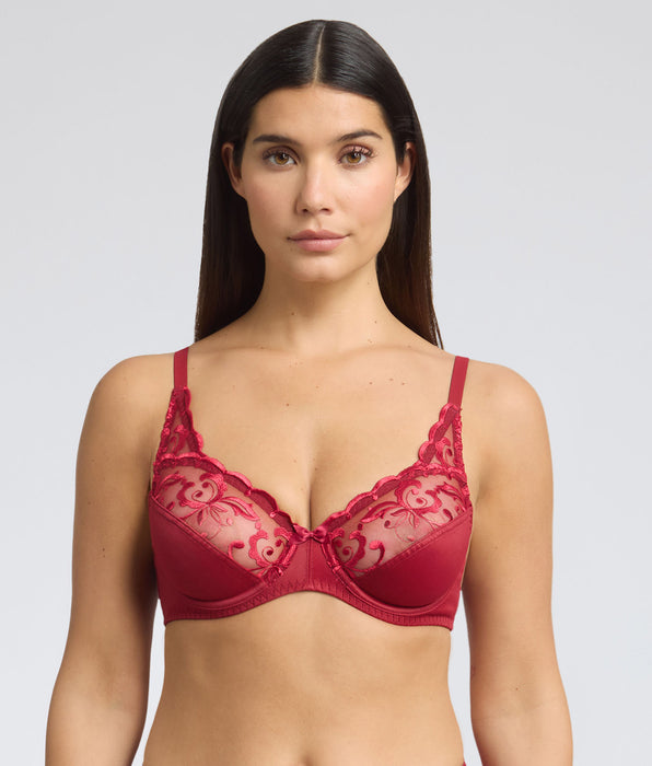 Playtex® Soutien-gorge emboîtant avec armatures rouge velours Essential Elegance Broderie