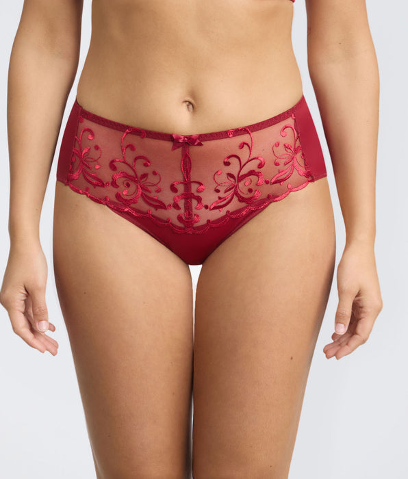 Playtex® Culotte rouge velours Essential Elegance Broderie