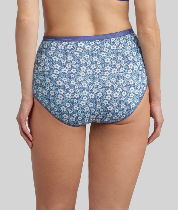Playtex® Lot de 3 culottes taille haute bleu cobalt, imprimé azur, rose orchidée Coton Bio