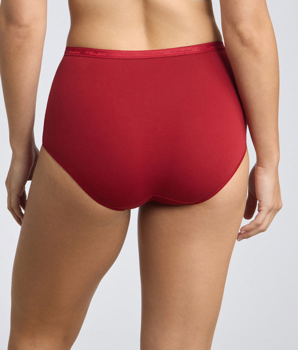 Playtex® Lot de 3 culottes taille haute rouge, violet et imprimé fleuri Coton Bio