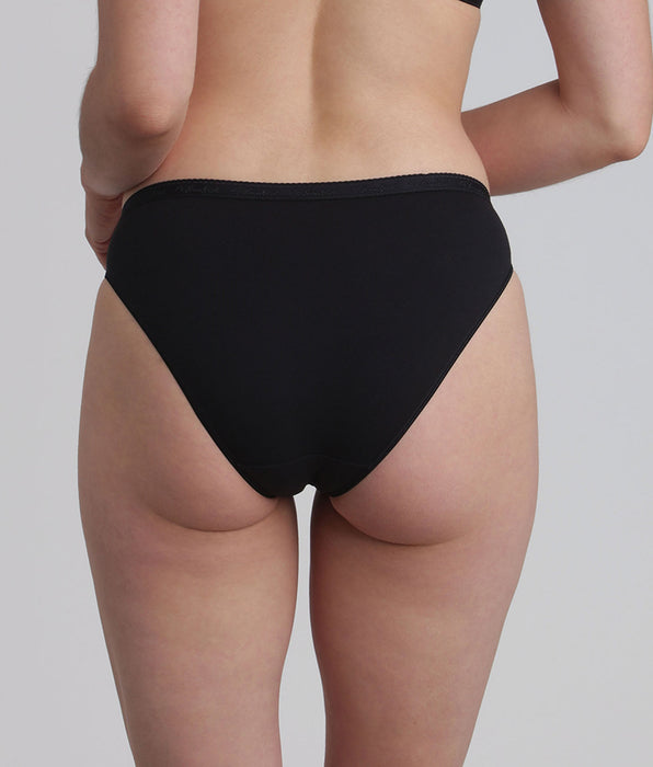 Playtex® Lot de 2 culottes échancrées noires Coton Bio