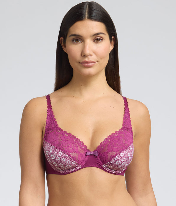 Playtex® Soutien-gorge emboîtant avec armatures imprimé fleuri violet Flower Elegance Micro Recyclé