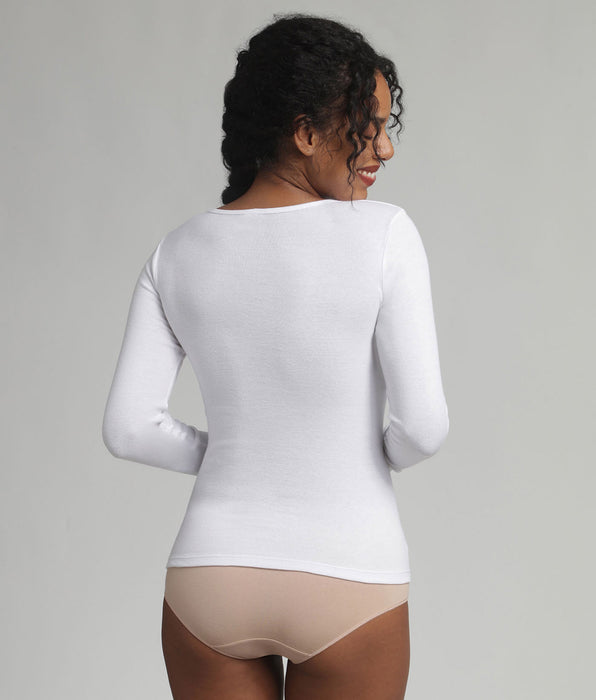 Playtex® T-shirt manches manches longues blanc Cotton Liberty