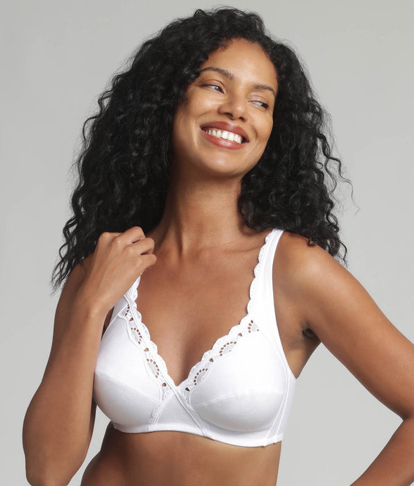 Playtex® Soutien-gorge sans armatures en coton blanc Cœur Croisé Coton