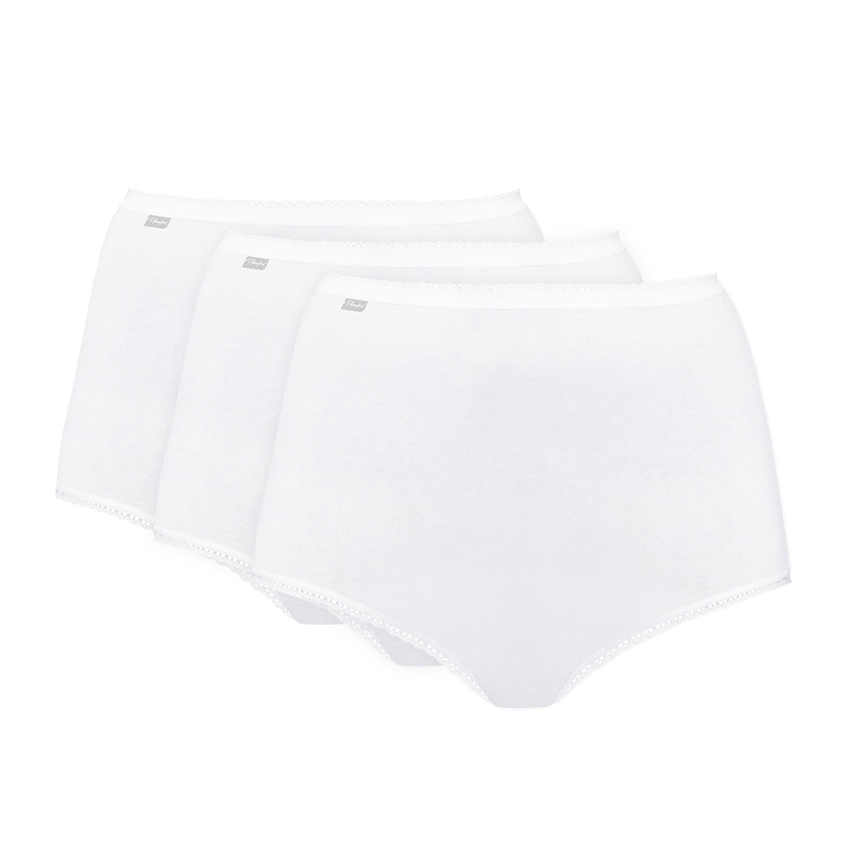 3 Culottes taille haute blanches  – Coton Stretch, , PLAYTEX