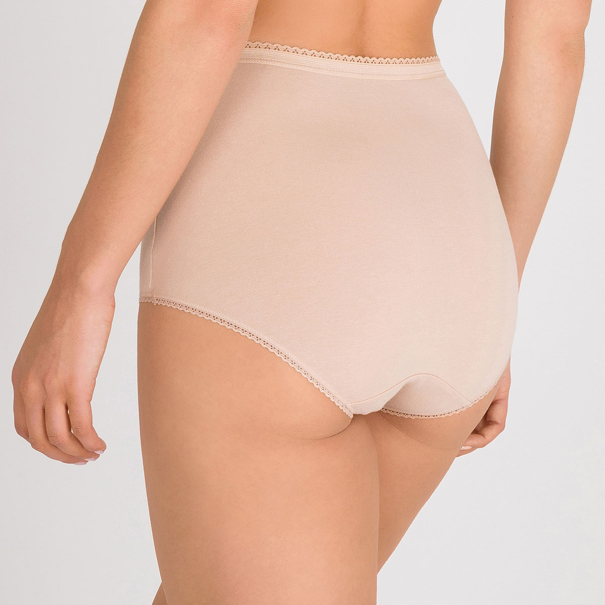 2 Culottes taille haute beige – Coton Stretch, , PLAYTEX